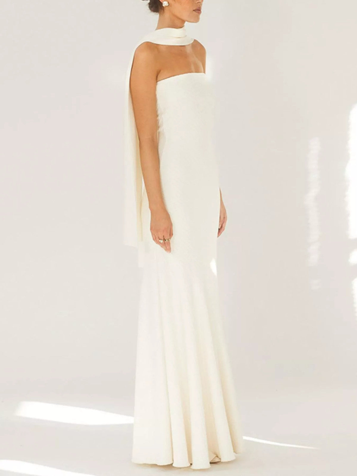 Abito Lungo a Sirena Senza Spalline