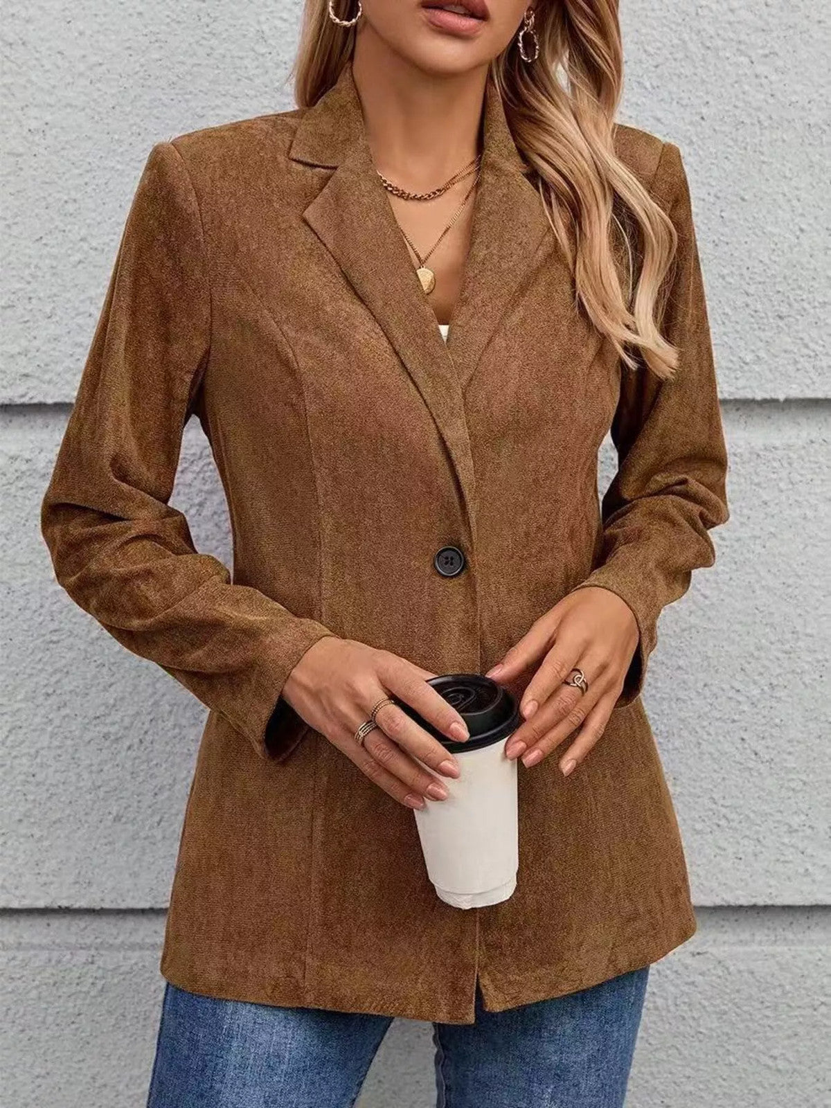 ️ Blazer con Rever e Chiusura a Singolo Bottone