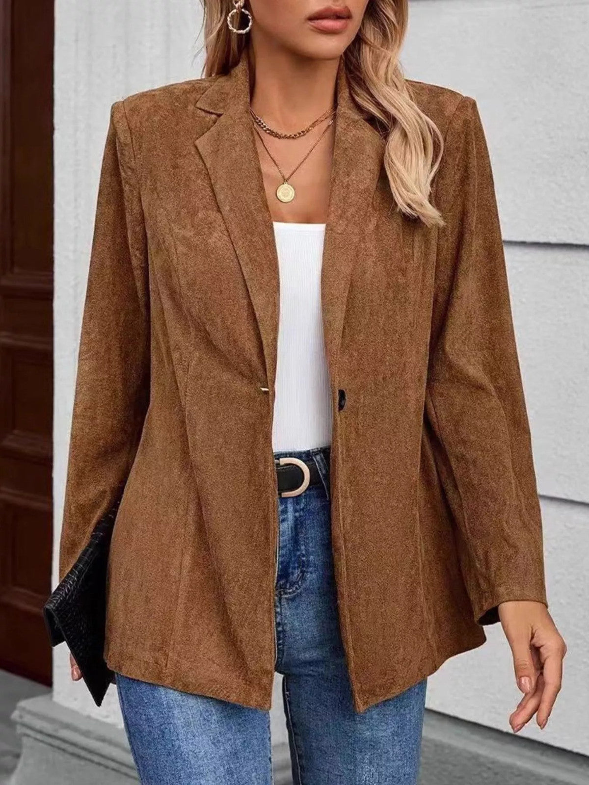 ️ Blazer con Rever e Chiusura a Singolo Bottone