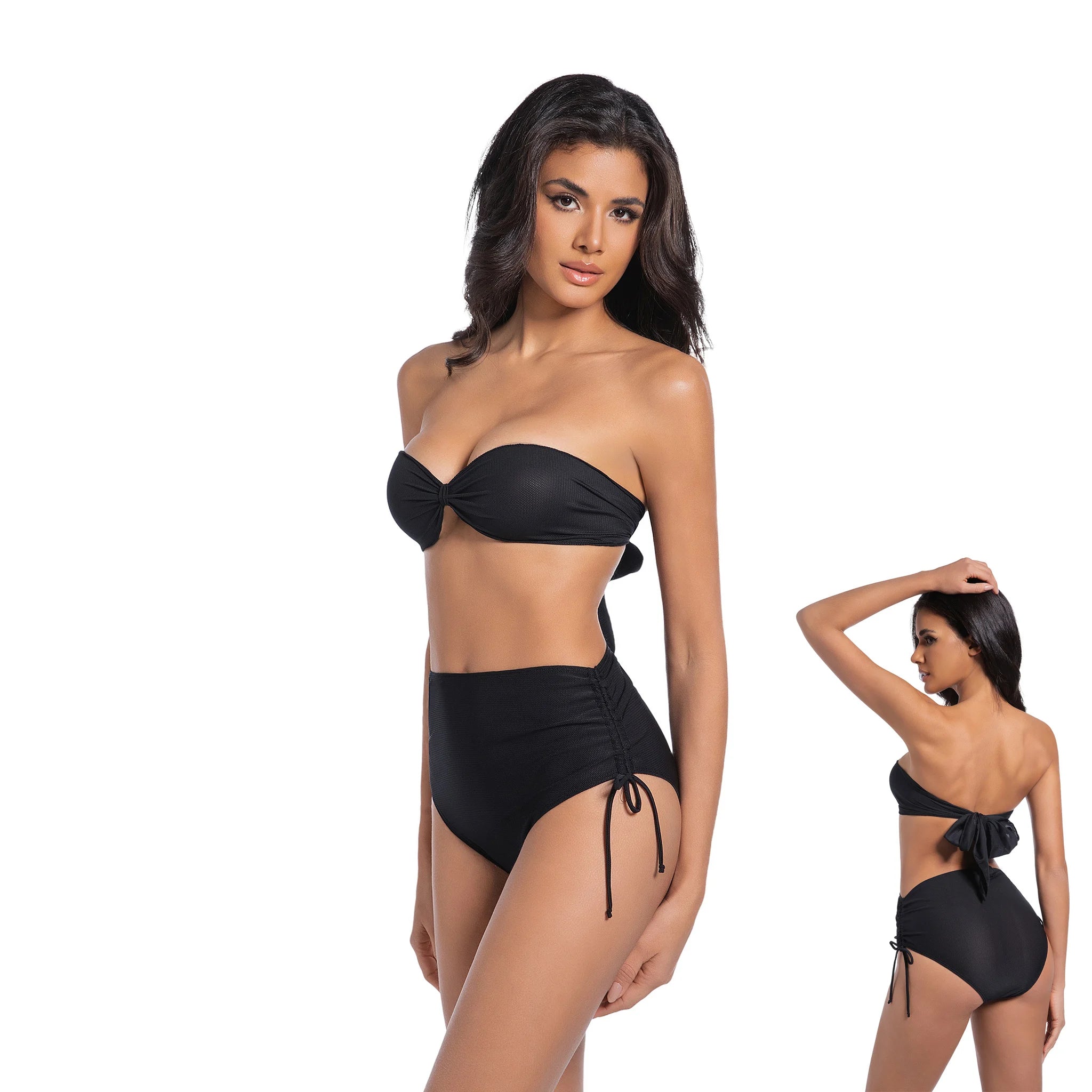 🌸 Bikini Due Pezzi Donna Tan Through Nero