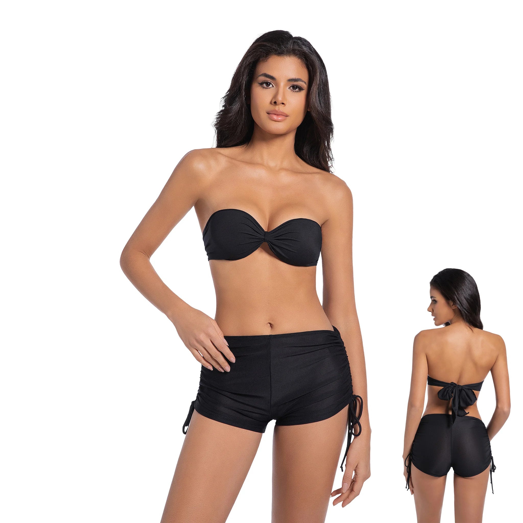 🌸 Bikini Due Pezzi Donna Tan Through Nero