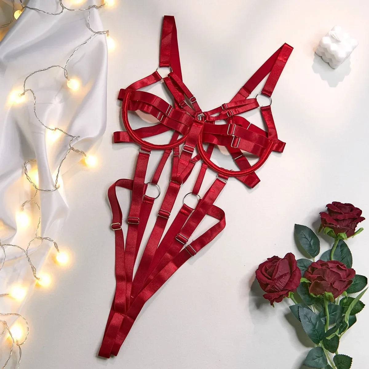 ❤️ Body con fasciature decorative da donna  lingerie sensuale