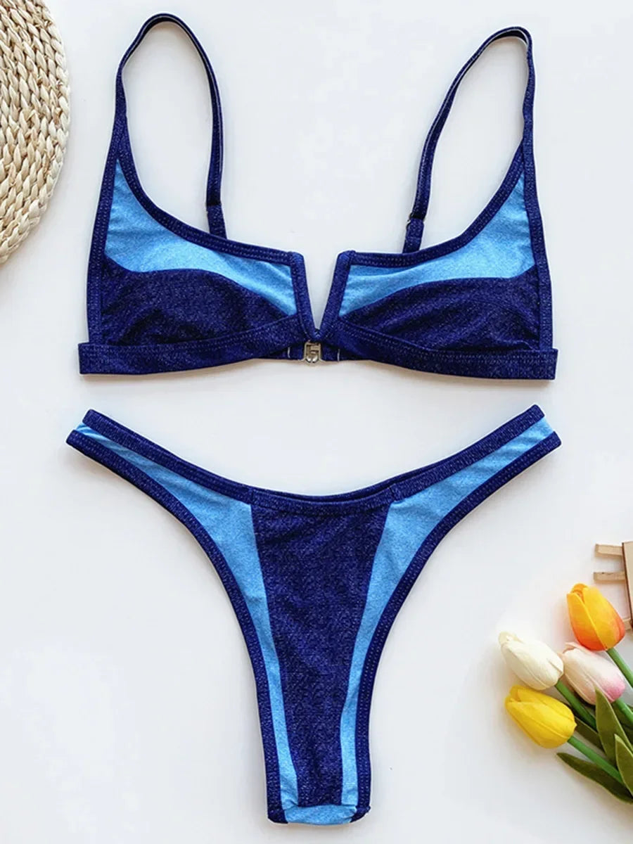❤️ Bikini Donna Effetto Denim a Due Pezzi