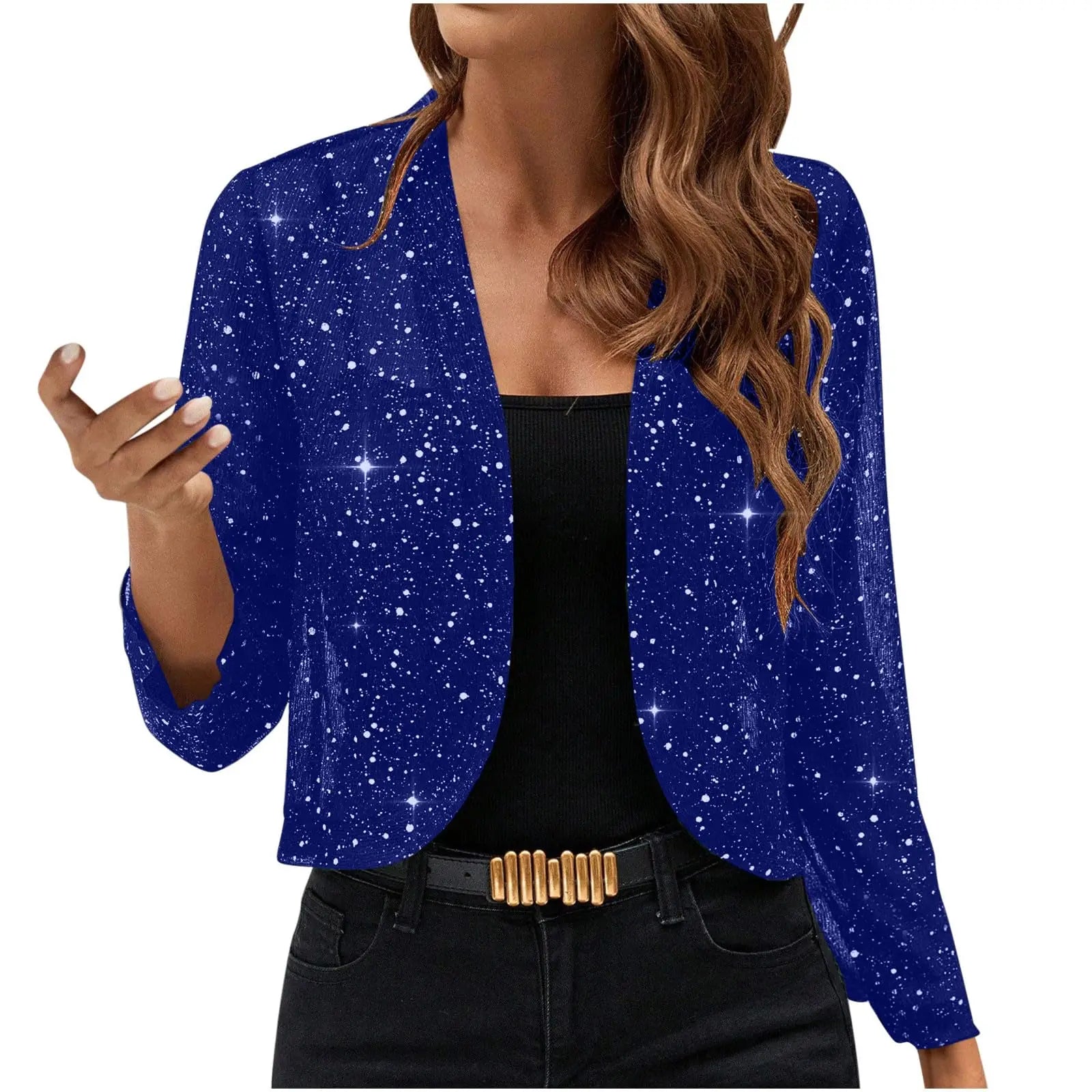 🌸 Cardigan corto elegante da donna con decorazione luminosa