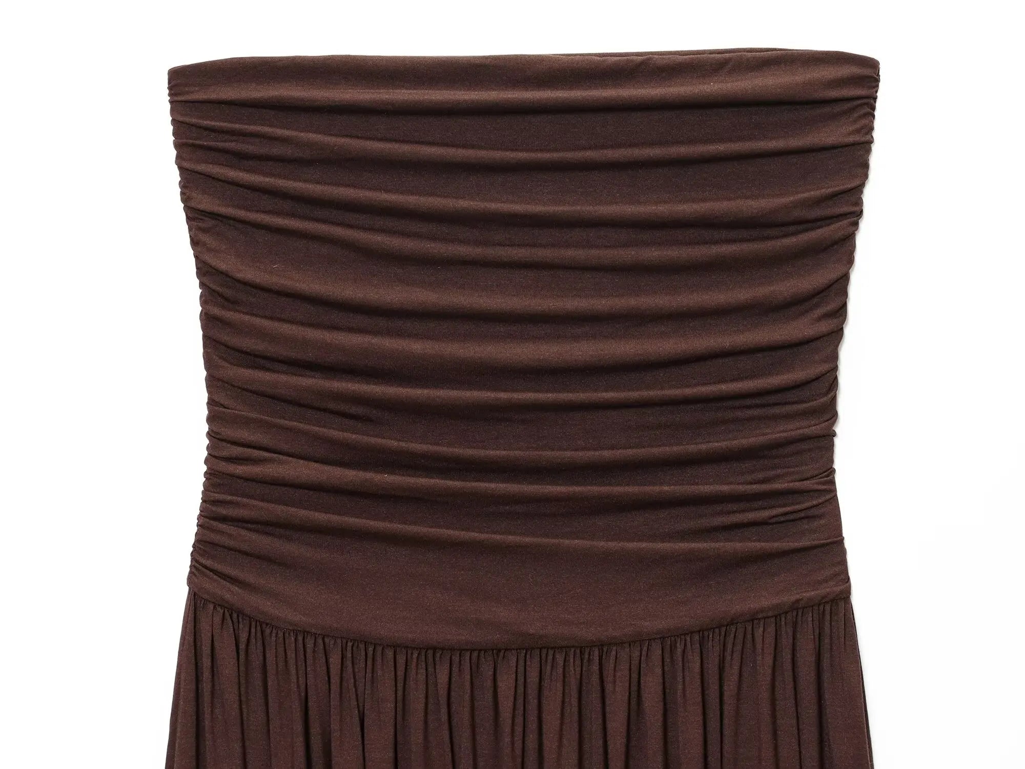 🌸 Abito Donna Senza Spalline con Pieghe  Stile Elegante