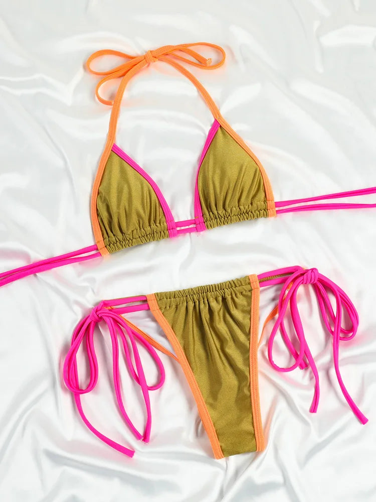 🌸 Bikini Donna a Triangolo con Slip Essenziale