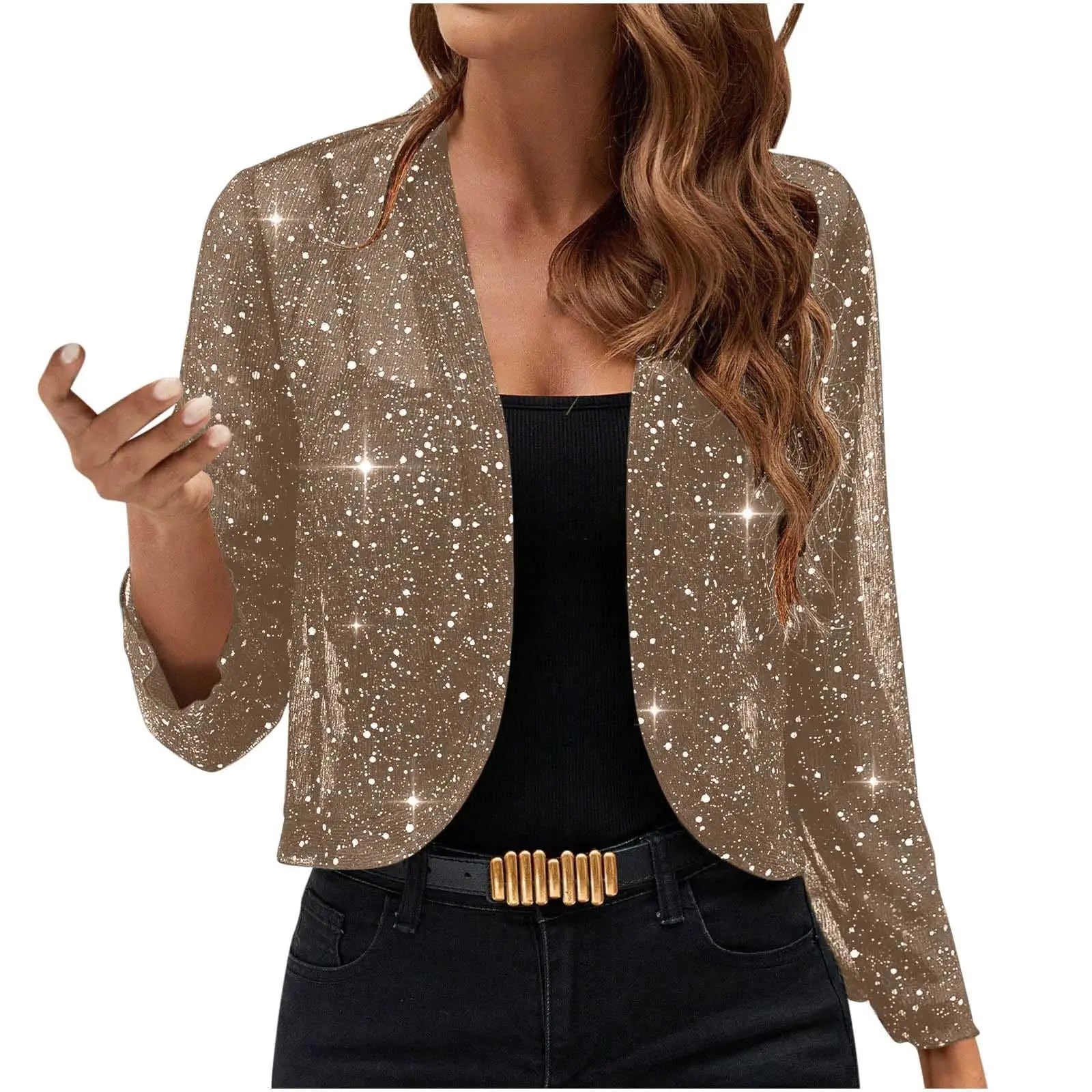 🌸 Cardigan corto elegante da donna con decorazione luminosa