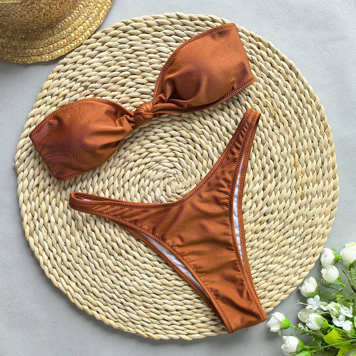 🌸 Bikini Donna Push‑Up a Due Pezzi Bandeau Brasiliano