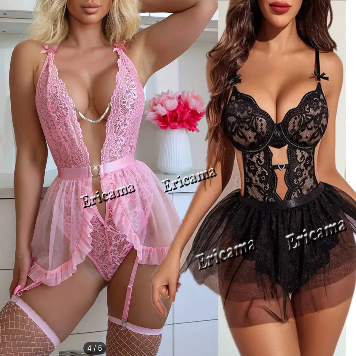 ⭐ Body sensuale in pizzo con reggiseno push-up